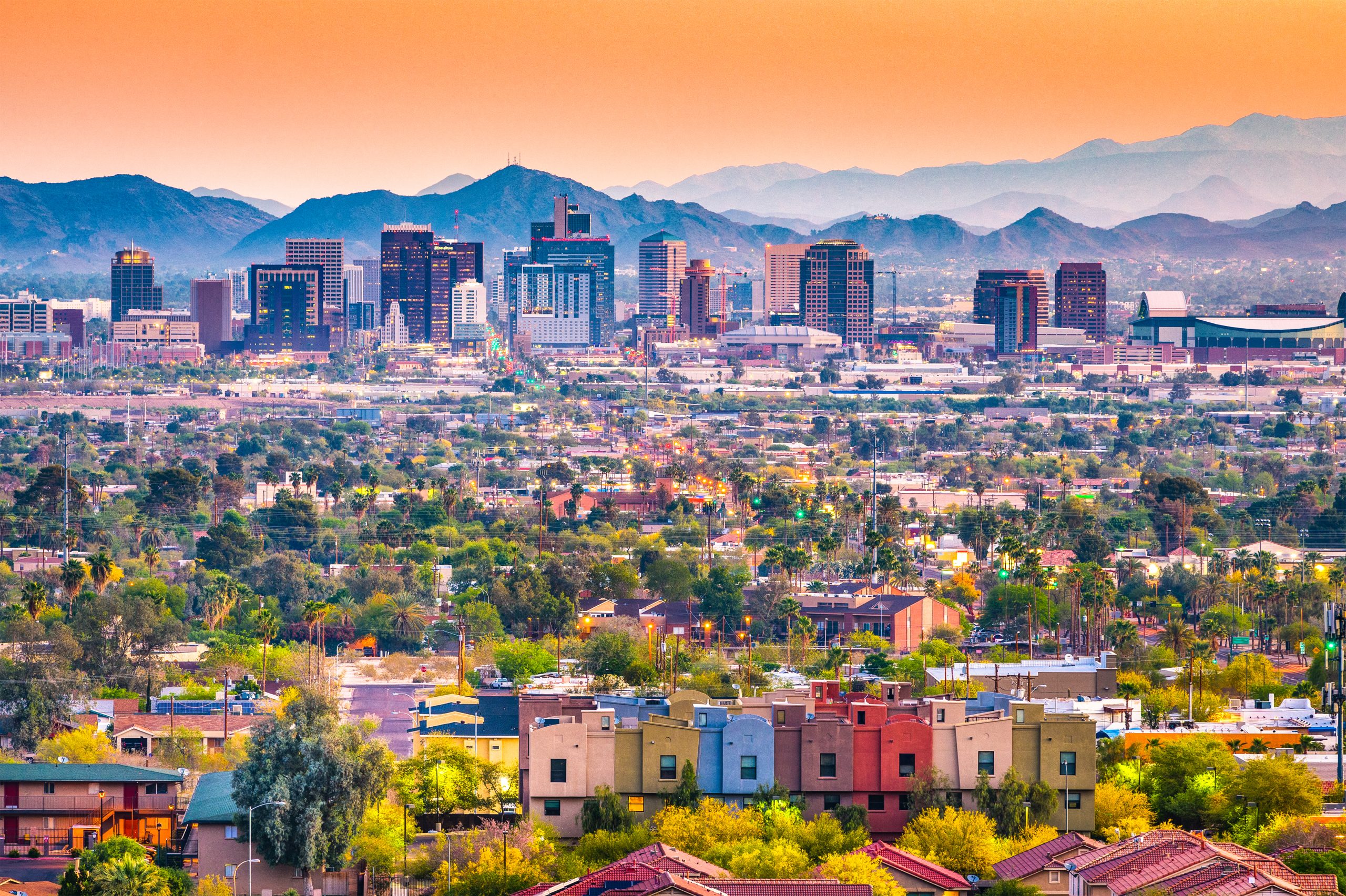 Phoenix,,Arizona,,Usa,Downtown,Cityscape,At,Dusk.